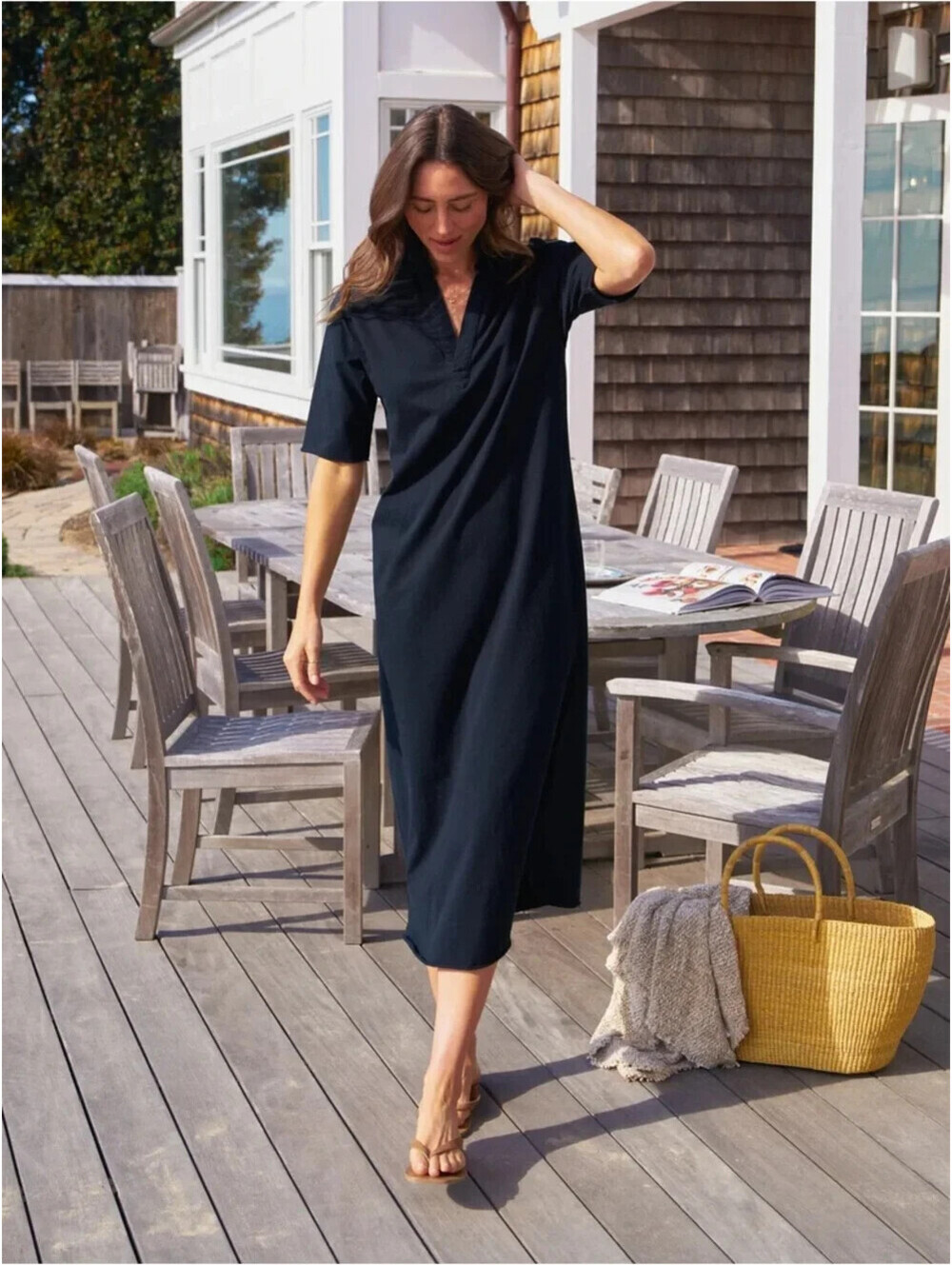 NEW, Frank & Eileen British Royal Navy Emma Maxi Dress Sz M #MD2629